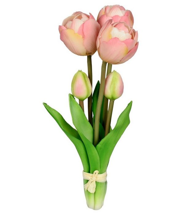 Kunstblume dekojohnson Künstliche blühende Tulpen-Blume als Kunstpflanze dekojohnson Höhe 16 cm