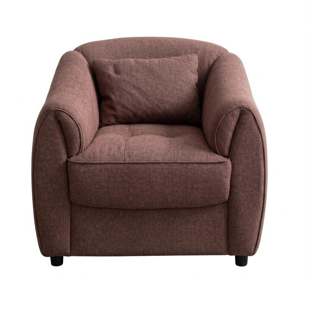 Xlmoebel Relaxsessel Brauner Stoffsessel weicher Sessel mit Kissen Wohnzimmermöbel (1-St., 1-tlg), Mit Kissen