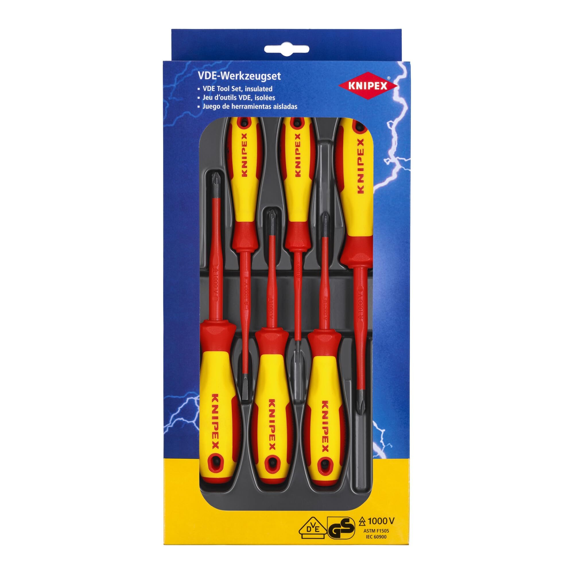 Knipex Zangenset KNIPEX 00 20 12 V04 VDE Schraubendreher-Paket Schlitz / Phillips® / Po