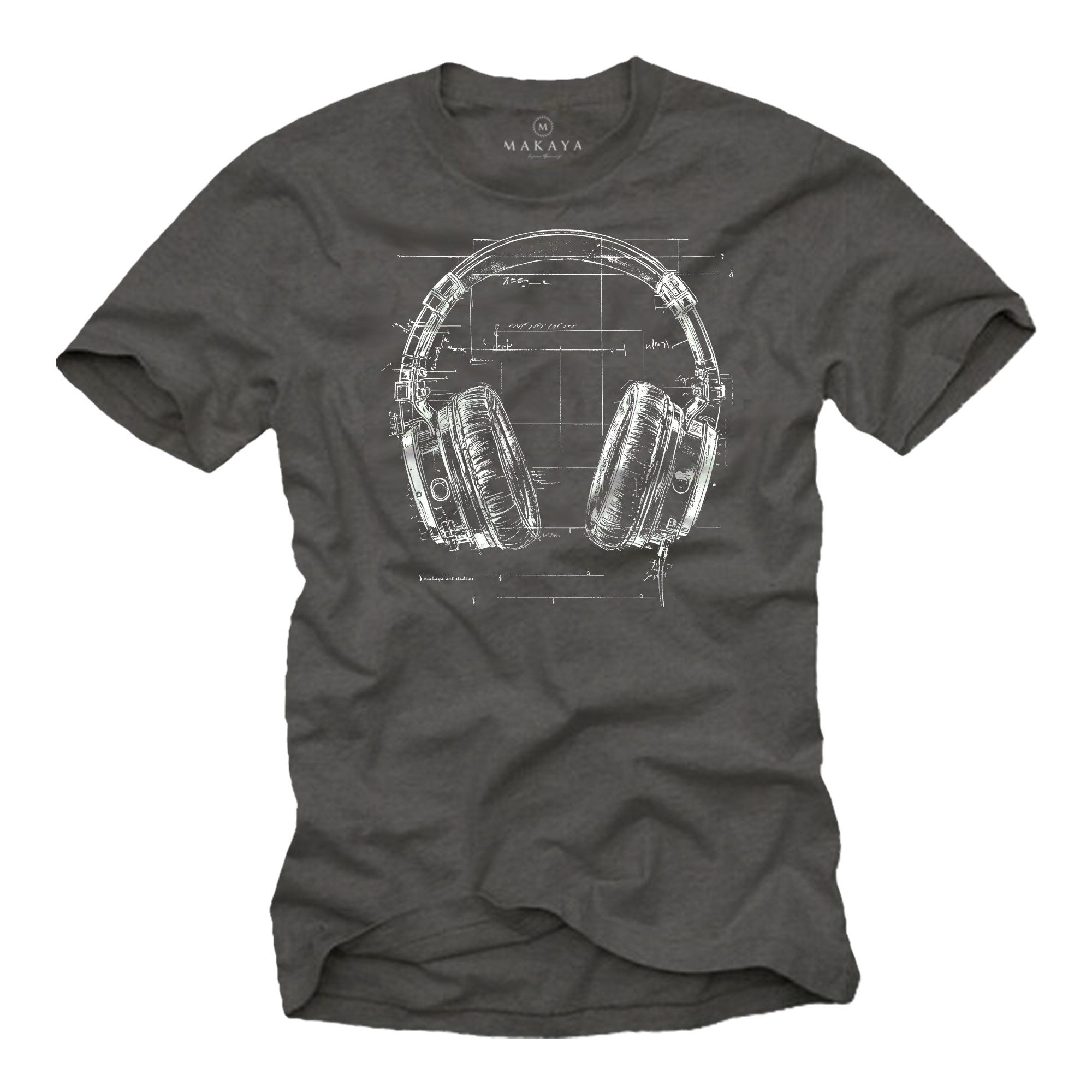 MAKAYA T-Shirt mit Kopfhörer Aufdruck für günstig online kaufen