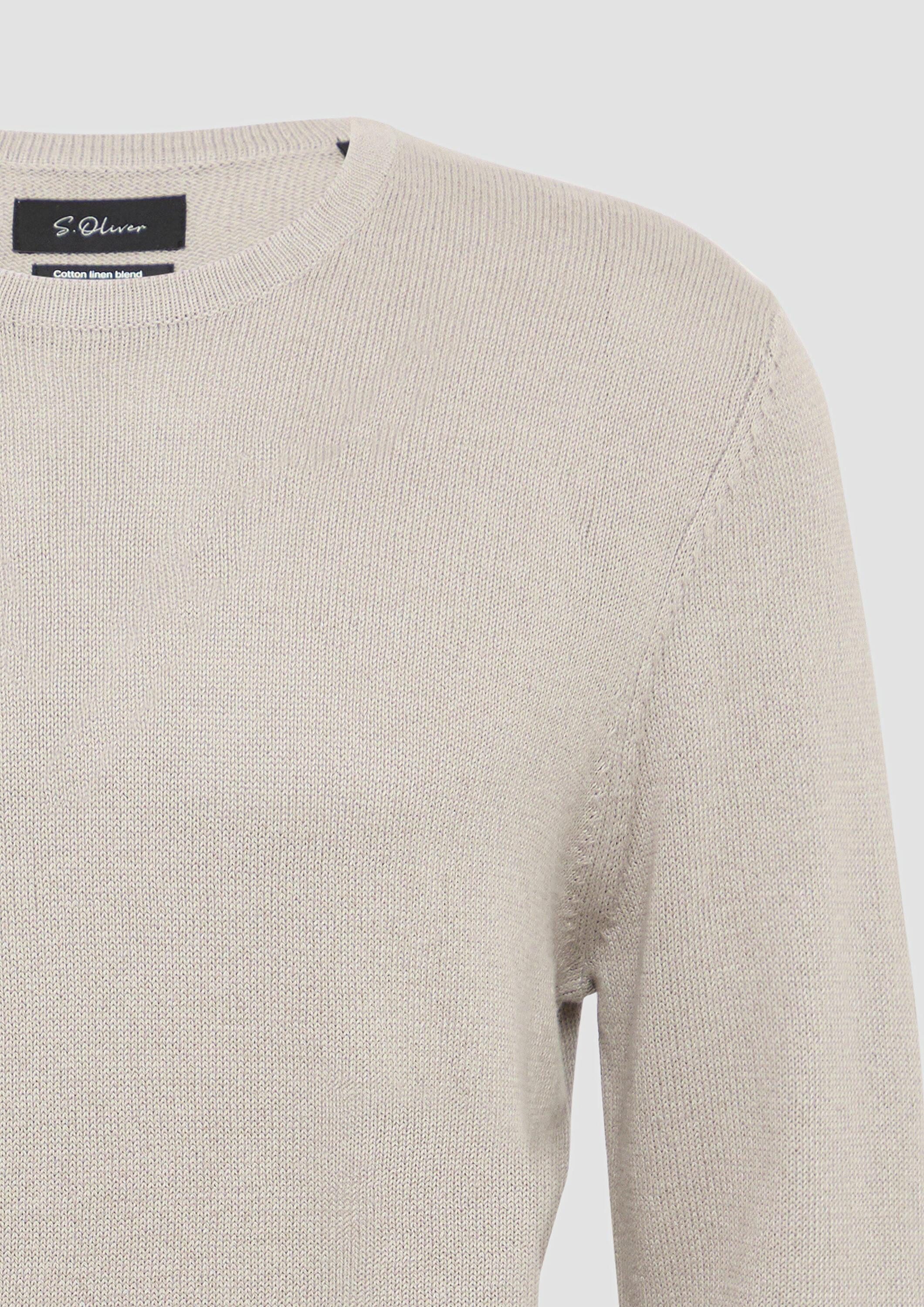 s.Oliver Longpullover Strickpullover Softer Strickpullover aus Baumwoll-Leinenmix