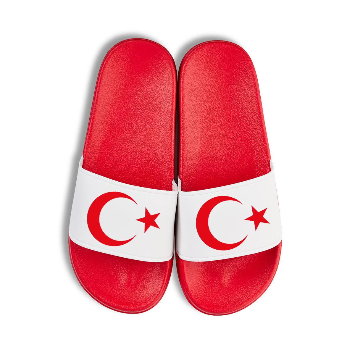Youth Designz Türkei EM 2024 Unisex Badelatschen Flip Flops Badeschuh mit Türkiye Flagge für Herren & Damen