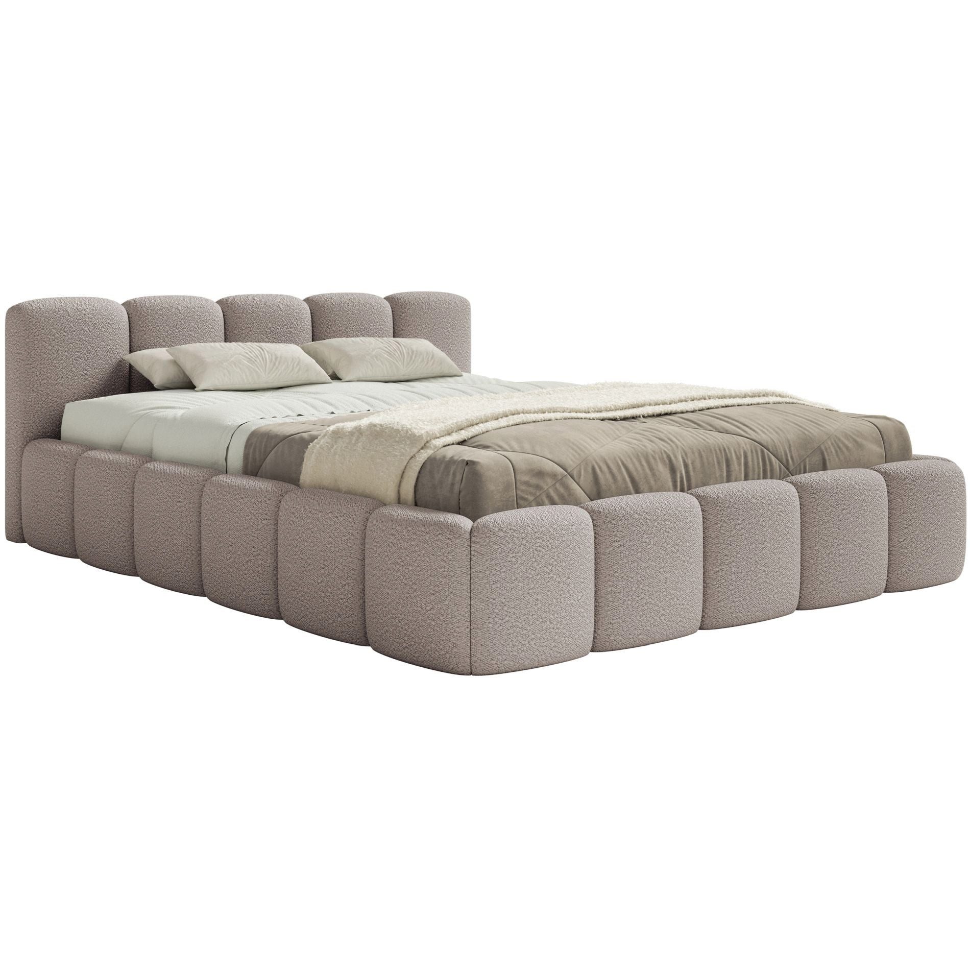 Selsey Polsterbett CLOUDY LOW, Bouclé, Chenille oder Velours, mit/ohne Bettkasten, 140–200 cm