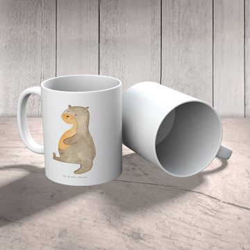 Mr. & Mrs. Panda Tasse Otter Bauch - Weiß - Geschenk, Seeotter, dick, Tasse Motive, Keramikt, Keramik, Einzigartiges Botschaft