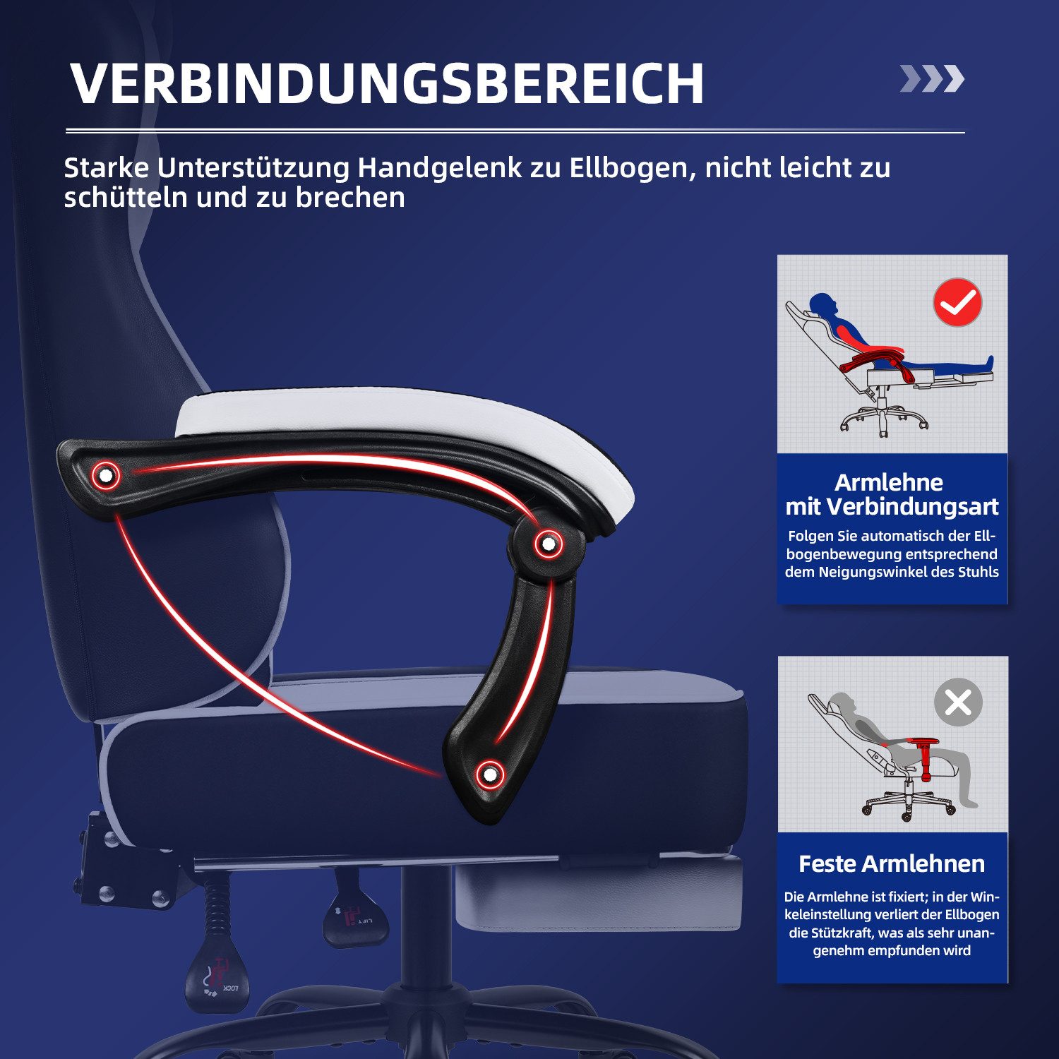 Hiazurm Gaming-Stuhl Gaming Stuhl, Bürostuhl Ergonomisch Wippfunktion bis z günstig online kaufen