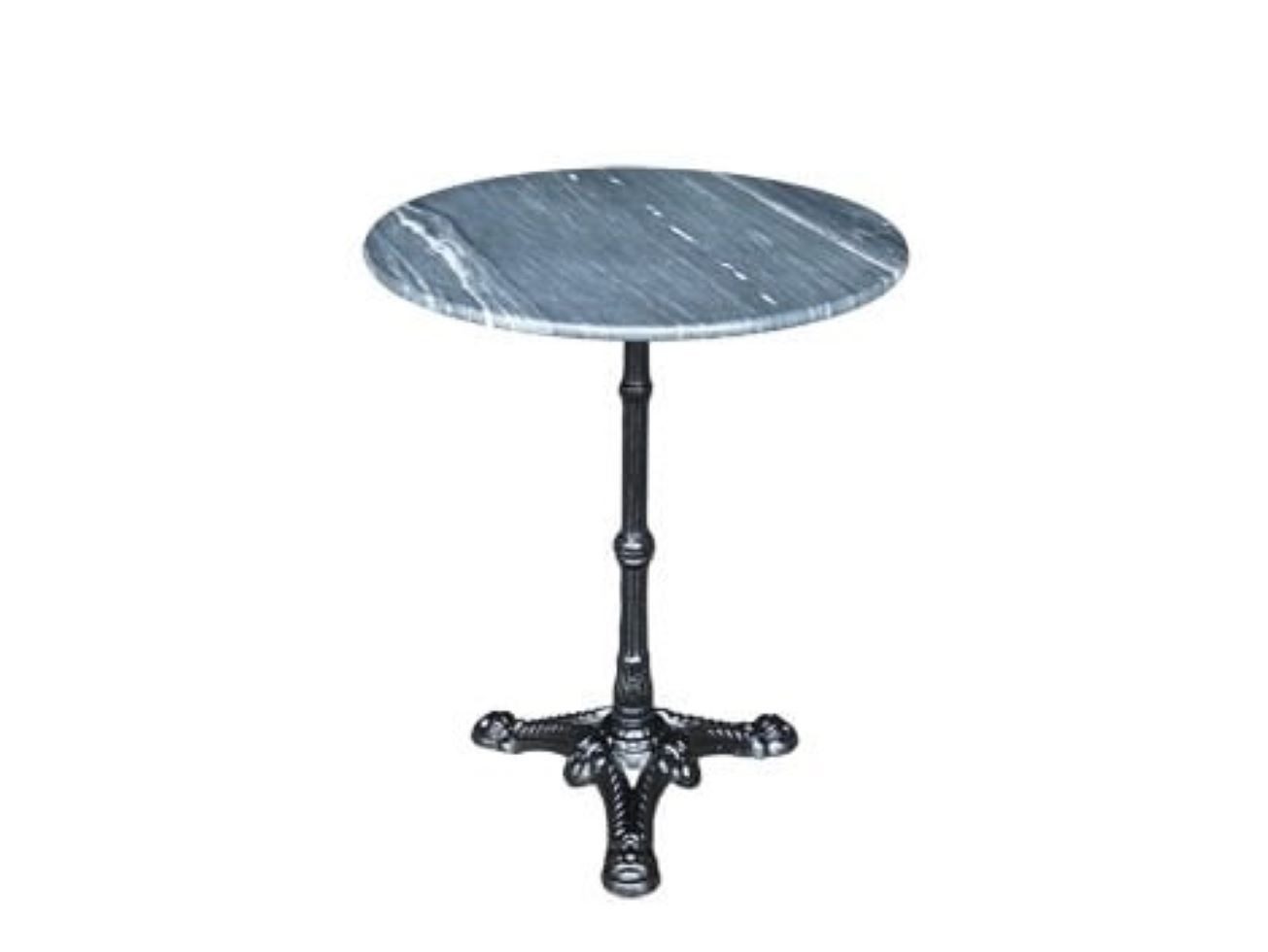 Lesli Living Gartentisch Cafetisch Balkontisch Bistrotisch Marmortisch Gastro grau Ø60x73cm, Marmorplatte