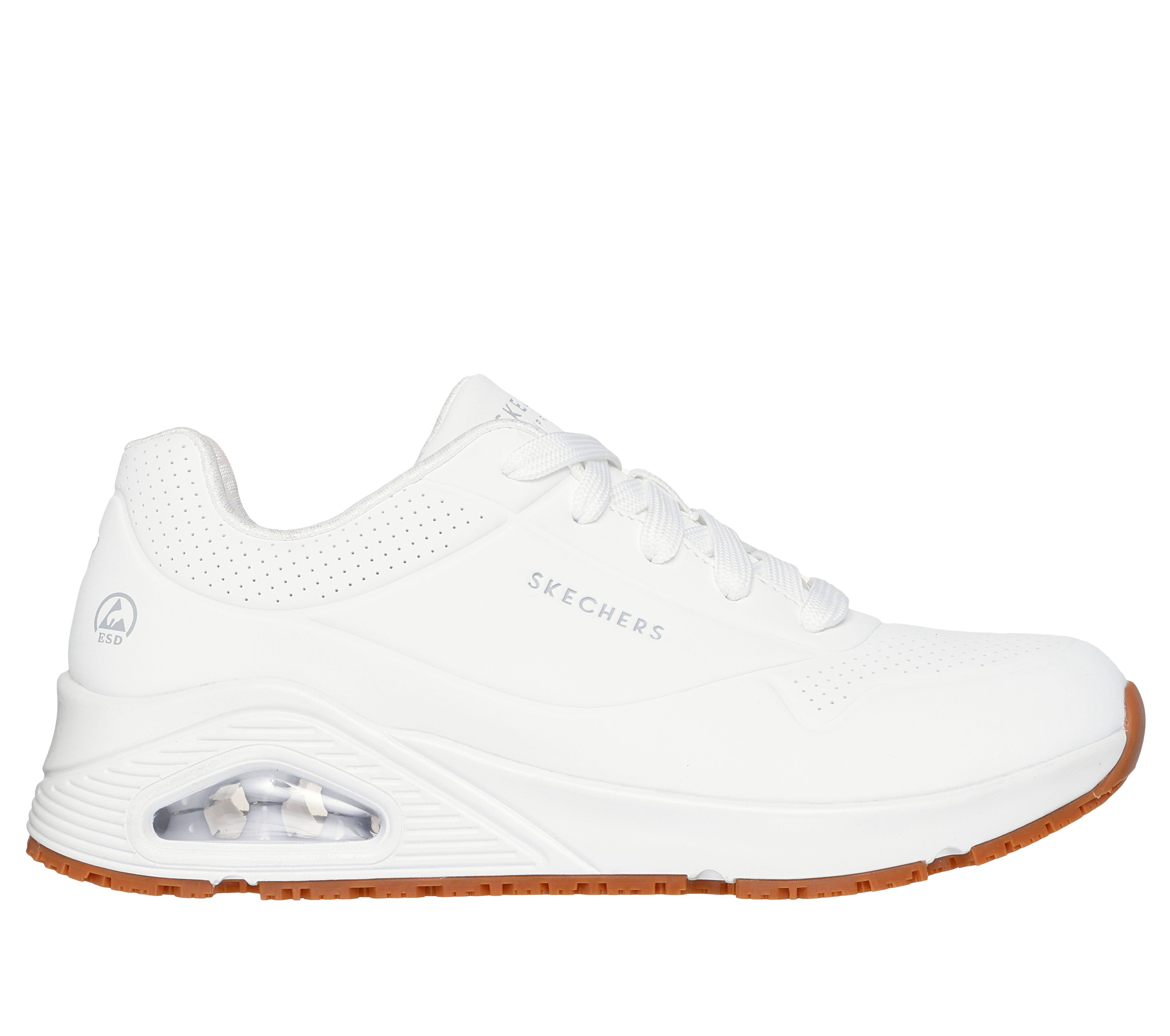 Skechers Work UNO SR Arbeitsschuhe Damen O1 FO SRC ESD - Rutschhemmender Arbeitsschuh Air-Cooled Memory Foam Einlegesohle, Zwischensohle Luftkissendämpfung