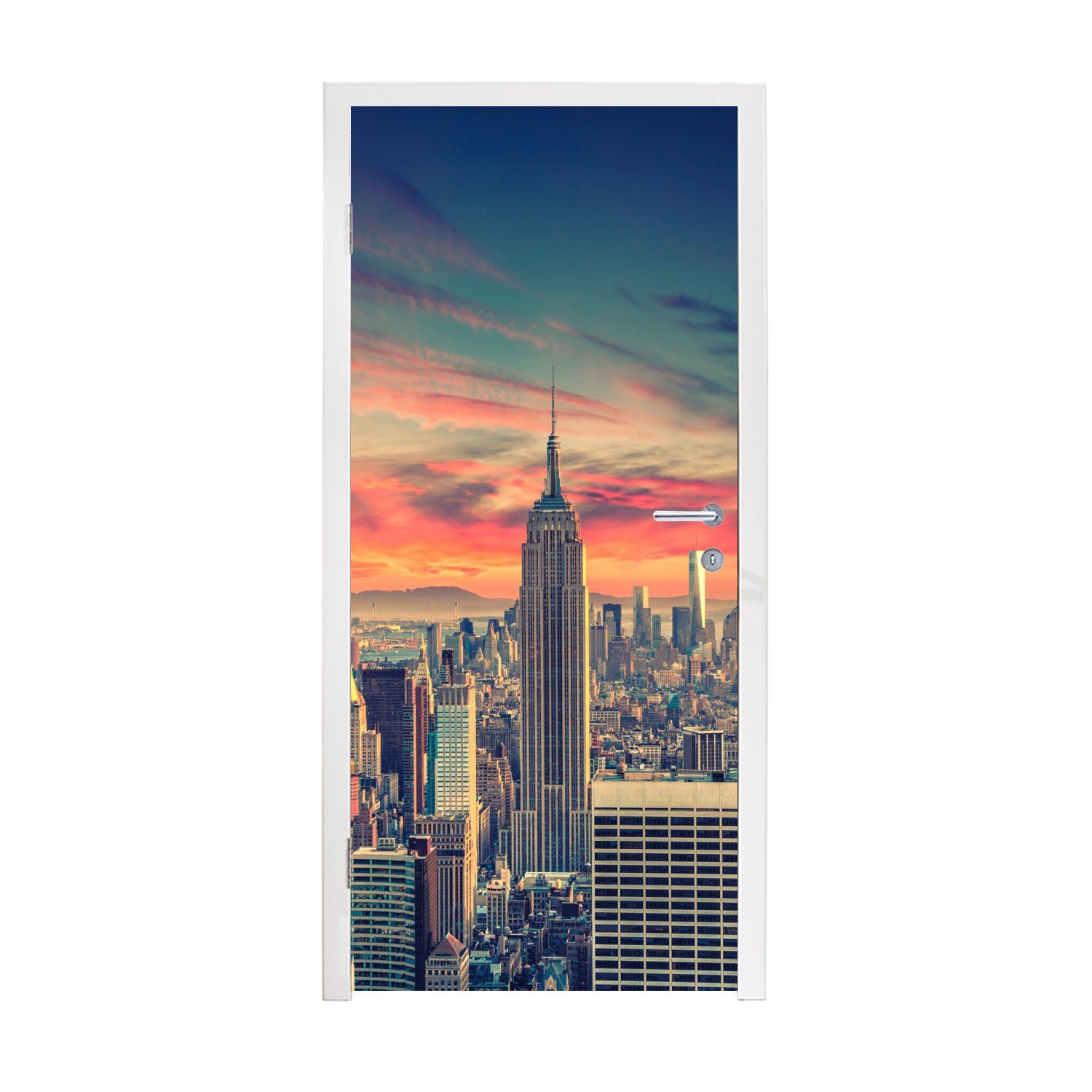 MuchoWow Türtapete New York - Manhattan - Empire State Building, Matt, bedruckt, (1 St), Fototapete für Tür, Türaufkleber, 75x205 cm