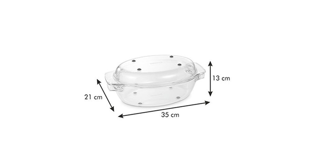 Tescoma Bräter Ovaler Bräter mit Deckel GrandCHEF 35 x 21 cm, aus Glas