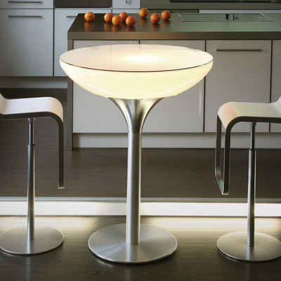 Moree Dekolicht »Lounge Table 105cm-Alu-Gebürstet, Weiß, Transluzent«