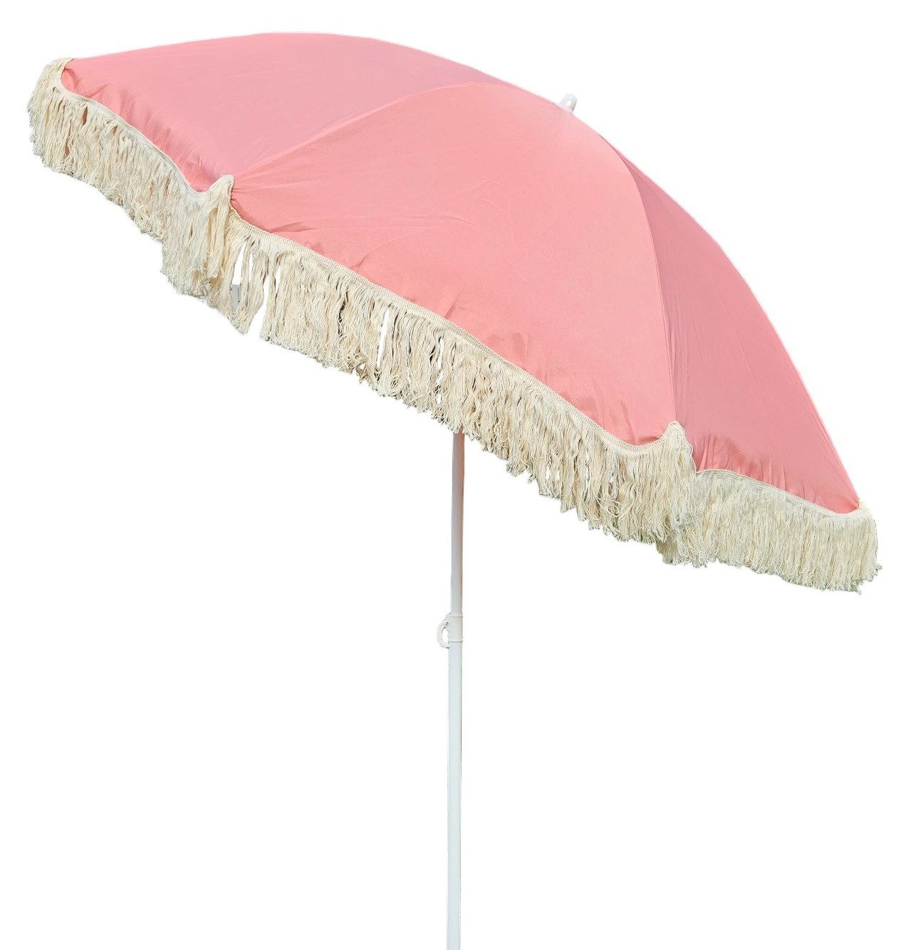 Meinposten Sonnenschirm Strandschirm Schirm UV Schutz mit Fransen Tasche knickbar Ø 150 cm, abknickbar