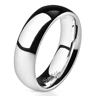 BUNGSA Fingerring »Ring hochglanzpoliert Silber aus Edelstahl Unisex« (Ring, 1-tlg., inkl. Schmuckbeutel aus Organza), Damen Herren