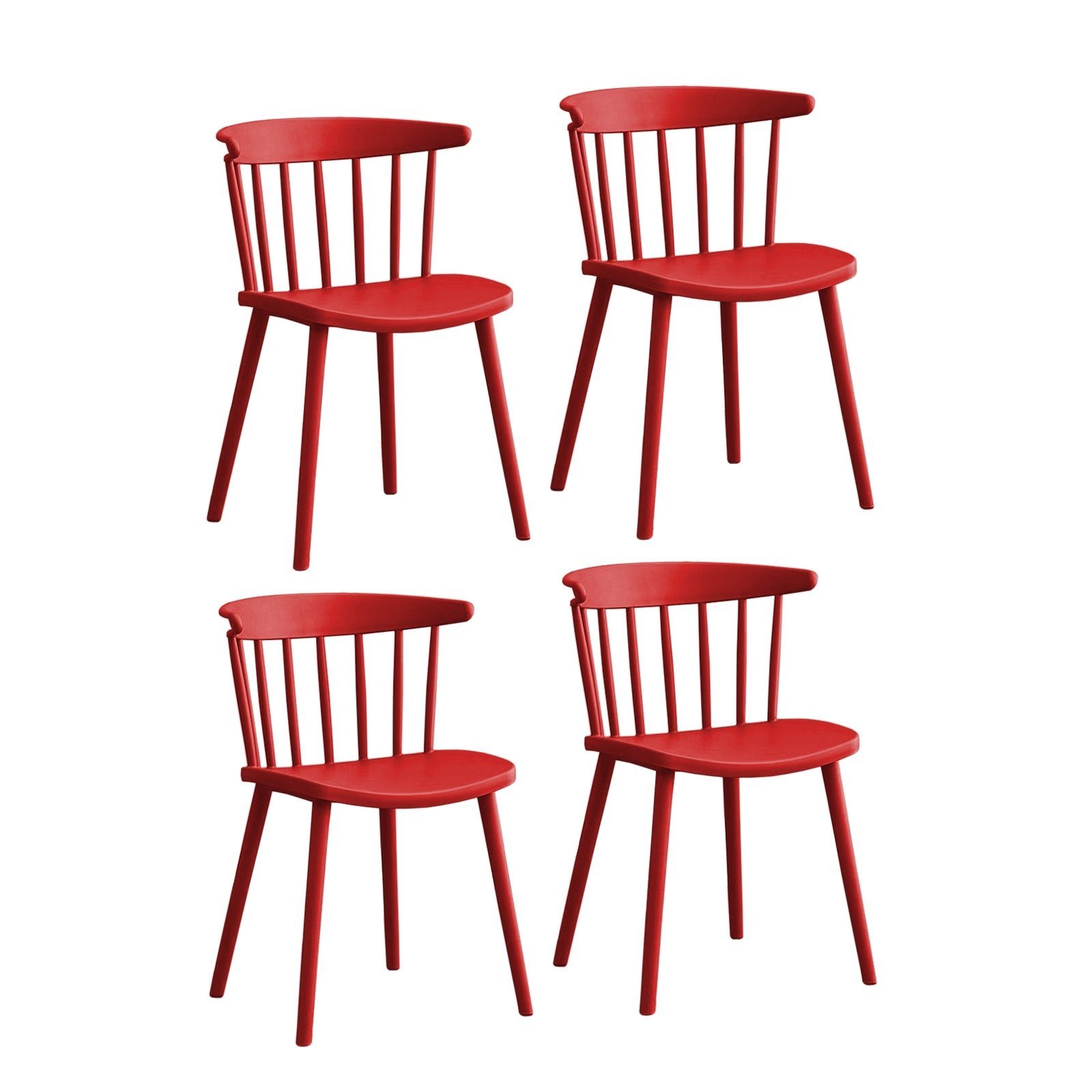 St), Stuhl Küchenstuhl 4 Rot Tovik (Set, Esszimmerstuhl Kunststoffstuhl HTI-Living 4er-Set Küchenstuhl Bistrostuhl