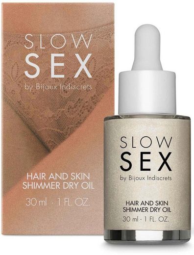 Bijoux Indiscrets Körperöl »Hair and skin shimmer dry oil- Slow Sex«, glänzendes Trockenöl