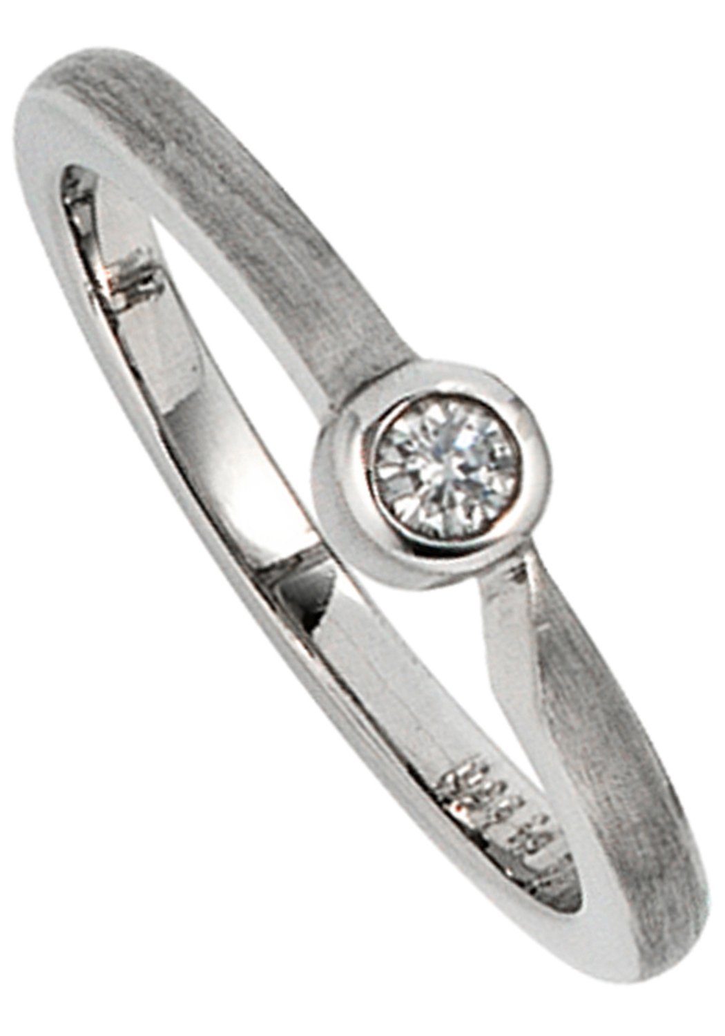 JOBO Diamantring Platinring, 950 Platin teil matt mit Diamant