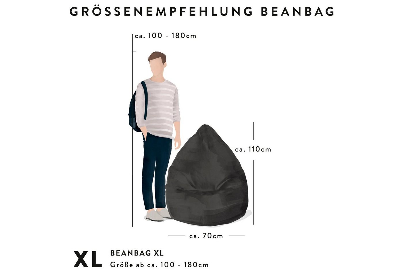 Sitting Point Sitzsack »BeanBag TESSA XL« (1 St), Kunstfell-kaufen