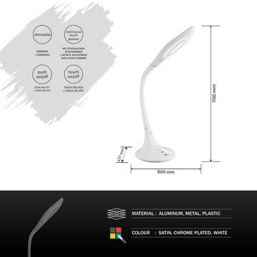 Globo Tischleuchte LED Tischlampe Tischleuchte Schreibtischlampe weiß Touch dimmbar 58271