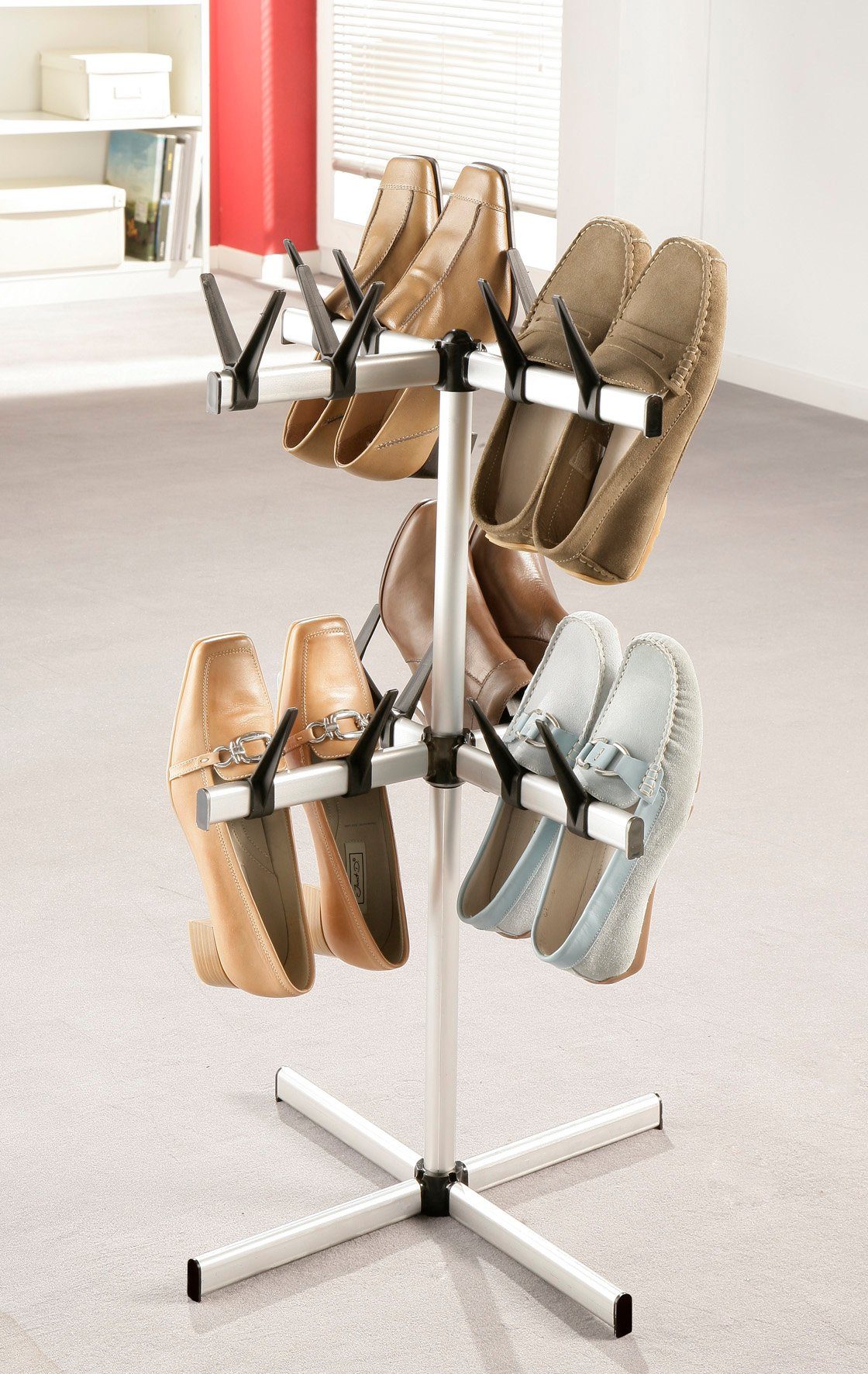 Ruco Paar Schuhregal, Aluminium/Kunststoff, für Schuhe 16