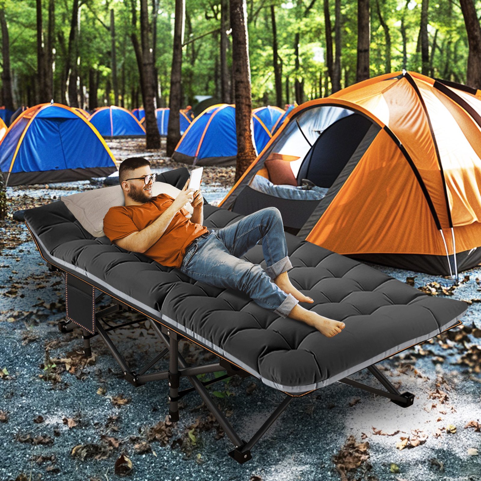 Meulbaty Klappbett Klappbar Feldbett, Campingbett für Camping mit Auflage & günstig online kaufen