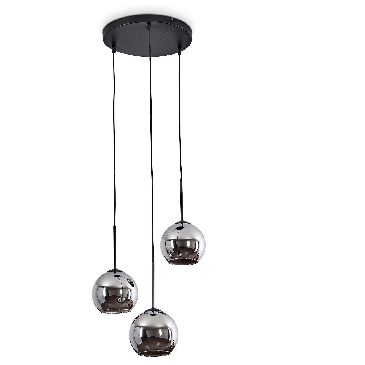 Hängeleuchte »Cesaro« Hängelampe aus Metall/Glas in Schwarz/Chromfarben