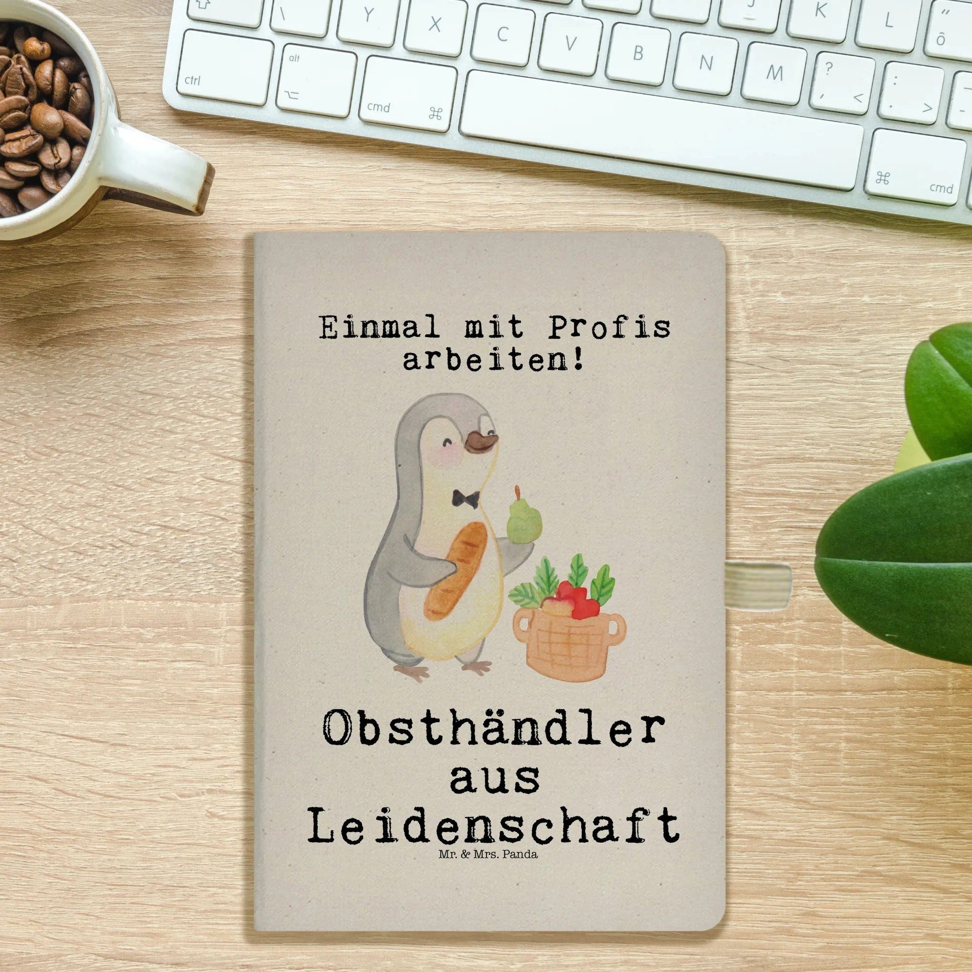Thumbnail - Mr. & Mrs. Panda Notizbuch Obsthändler Leidenschaft - Transparent - Geschenk, A5 Notizbuch Damen Mr. & Mrs. Panda, Kreat...