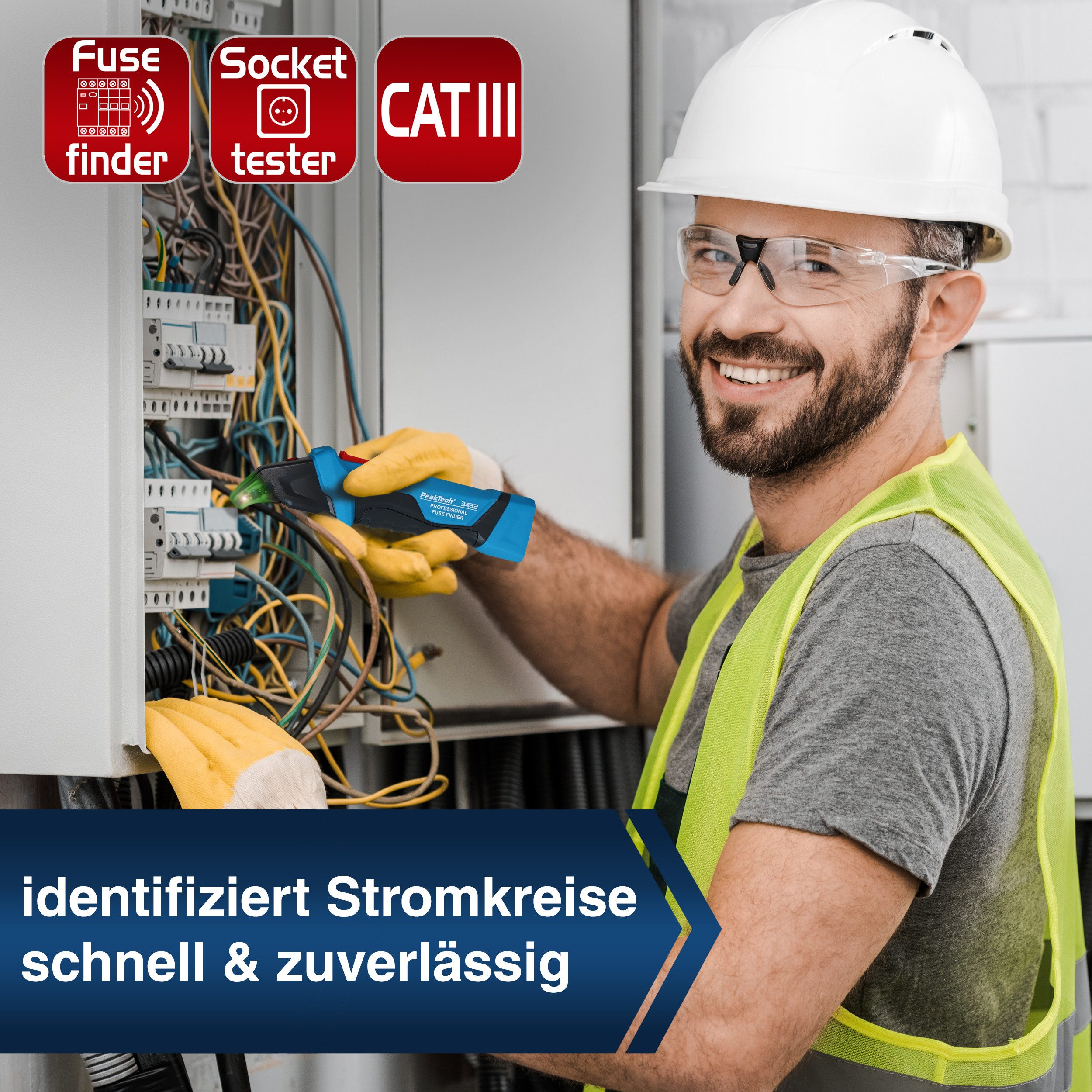 PeakTech Leitungsortungsgerät 230V Sicherungsfinder & NCV Stromprüfer – Bild 4 von 5