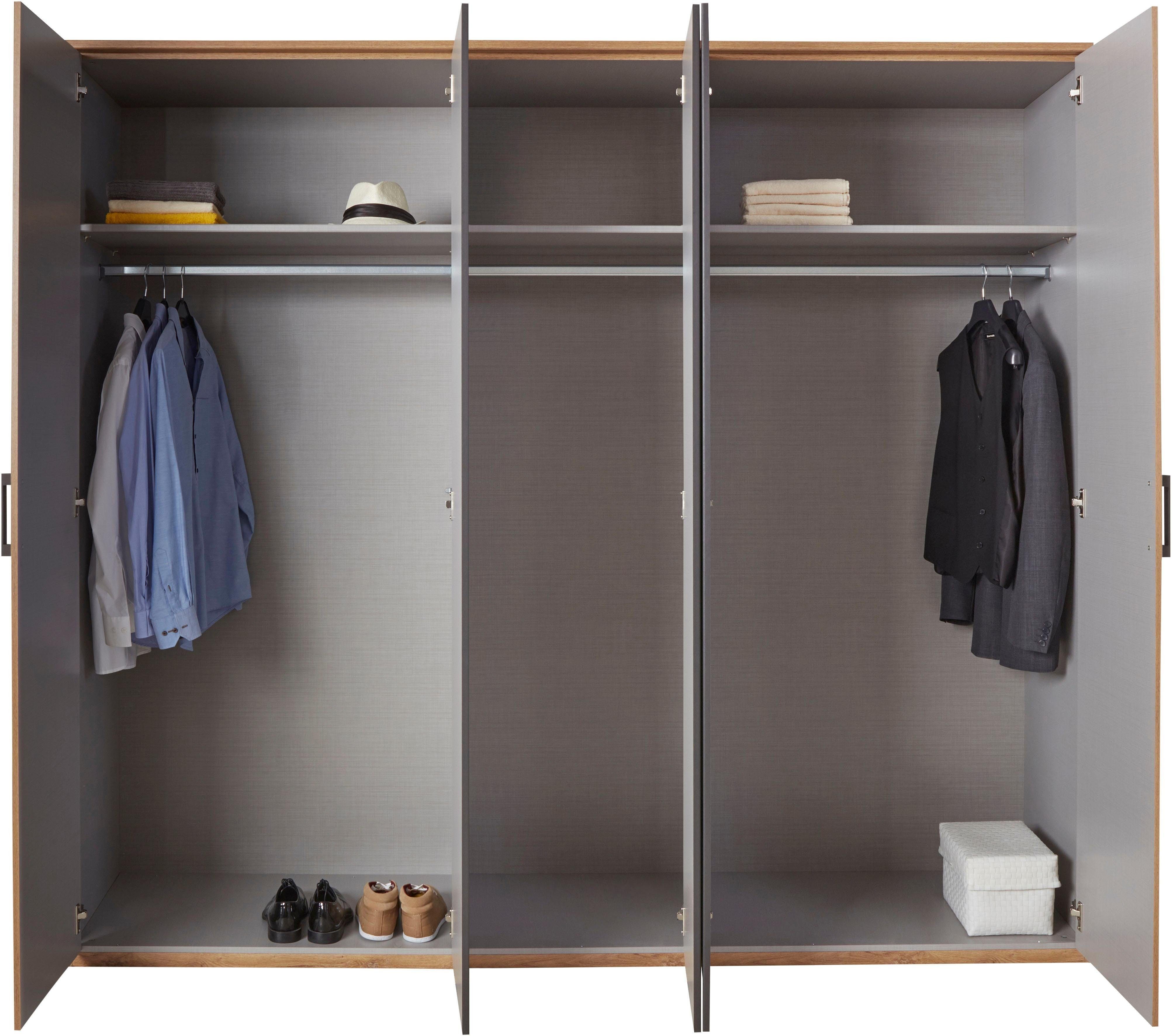 Wimex Drehtürenschrank Malmö, Kleiderschrank mit Spiegel, Made in Germany im Industrial Look, 180 oder 225cm breit