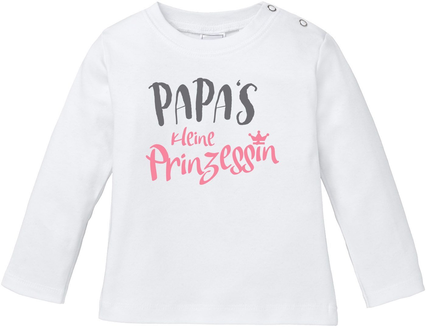 Rundhalsshirt Baby Langarmshirt Babyshirt Papas kleine Prinzessin Mädchen Shirt