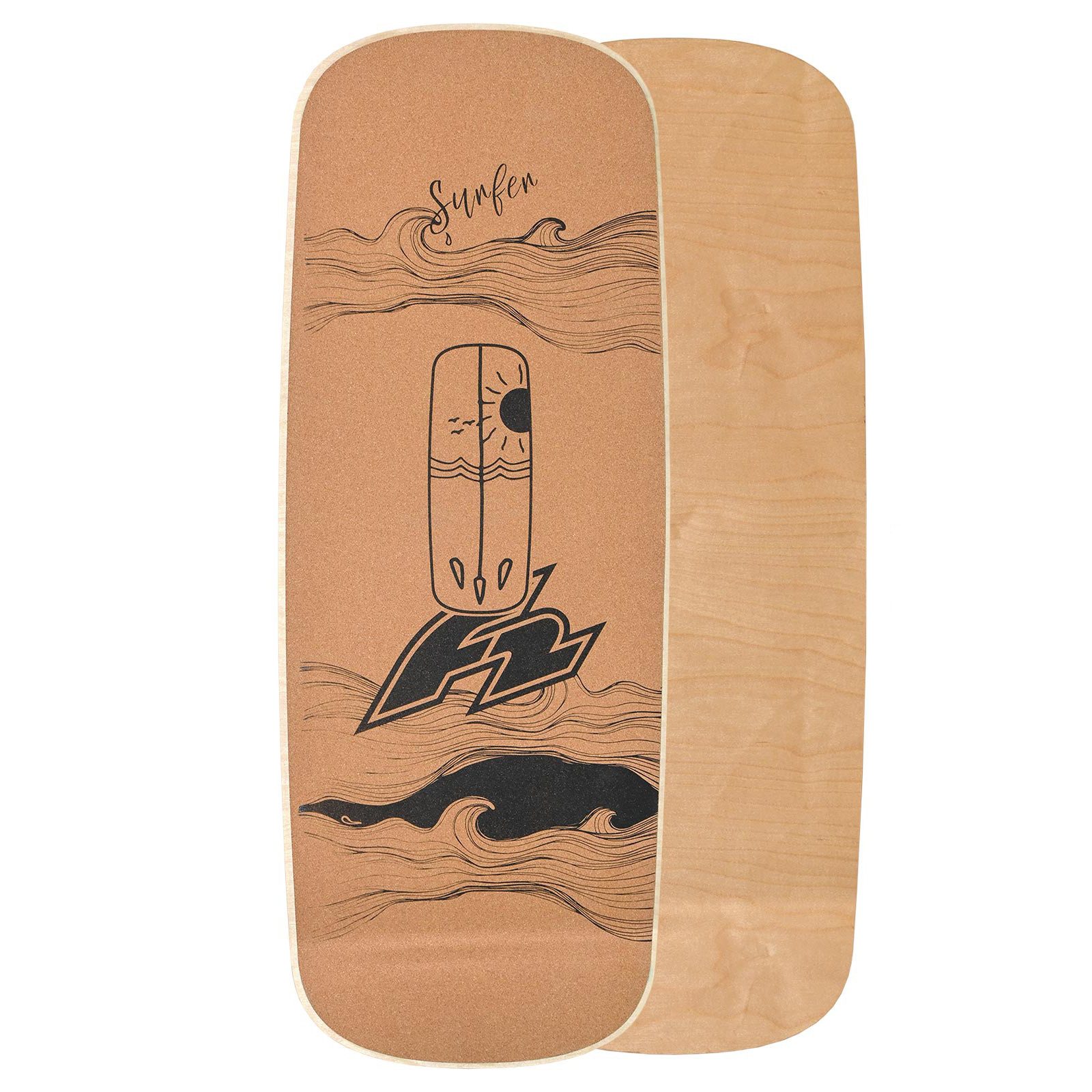 F2 Balanceboard F2 Kork Balance Board Pill Flat Shape 83x29cm Board Only