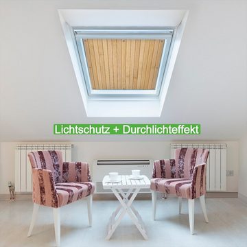 Sonnenschutz Holzpanele hell, Wallario, blickdicht, mit Saugnäpfen, wiederablösbar und wiederverwendbar