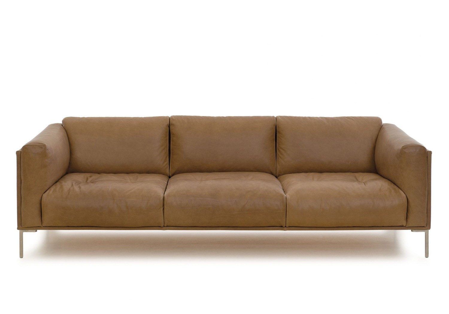 Natur24 Sofa 3-Sitzer Sofa Bern Plus 240x105x74 cm S-Leder handgeschliffen Walnuss