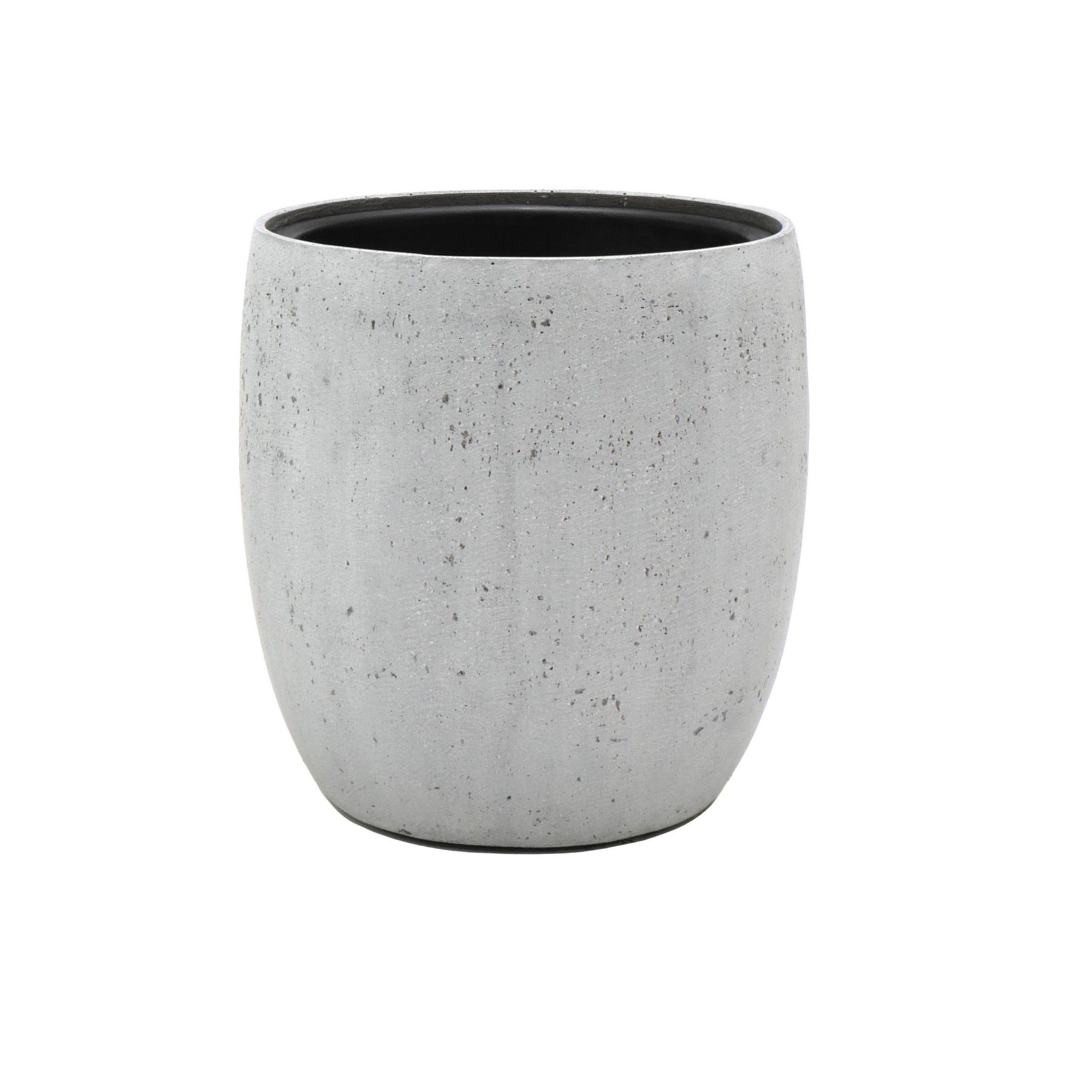 Flingora Pflanzkübel Dao, mit Einsatz - Fiberglas - Indoor & Outdoor - Zementgrau - Ø 30 cm