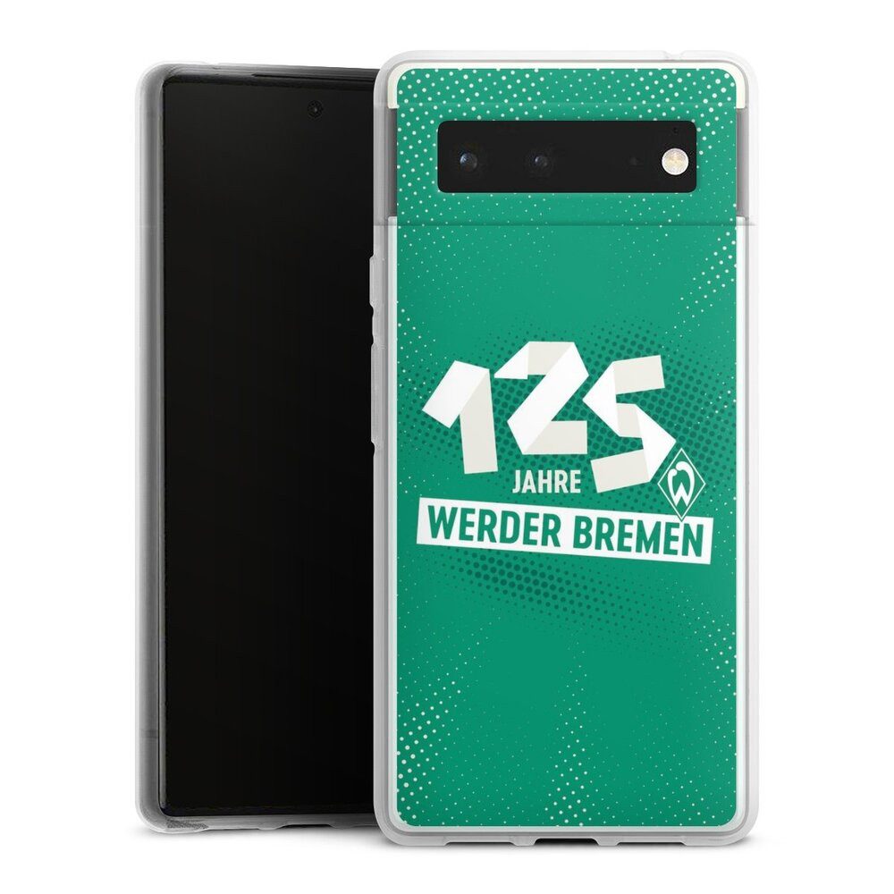 DeinDesign Handyhülle 125 Jahre Werder Bremen Offizielles Lizenzprodukt, Google Pixel 6 Silikon Hülle Bumper Case Handy Schutzhülle