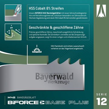 QUALITÄT AUS DEUTSCHLAND Bayerwald Werkzeuge Bandsägeblatt Bayerwald M42 Bandsägeblatt BiFORCE BASE PLUS, Klauenzahn (Zahnform) 0.9 mm (Dicke)