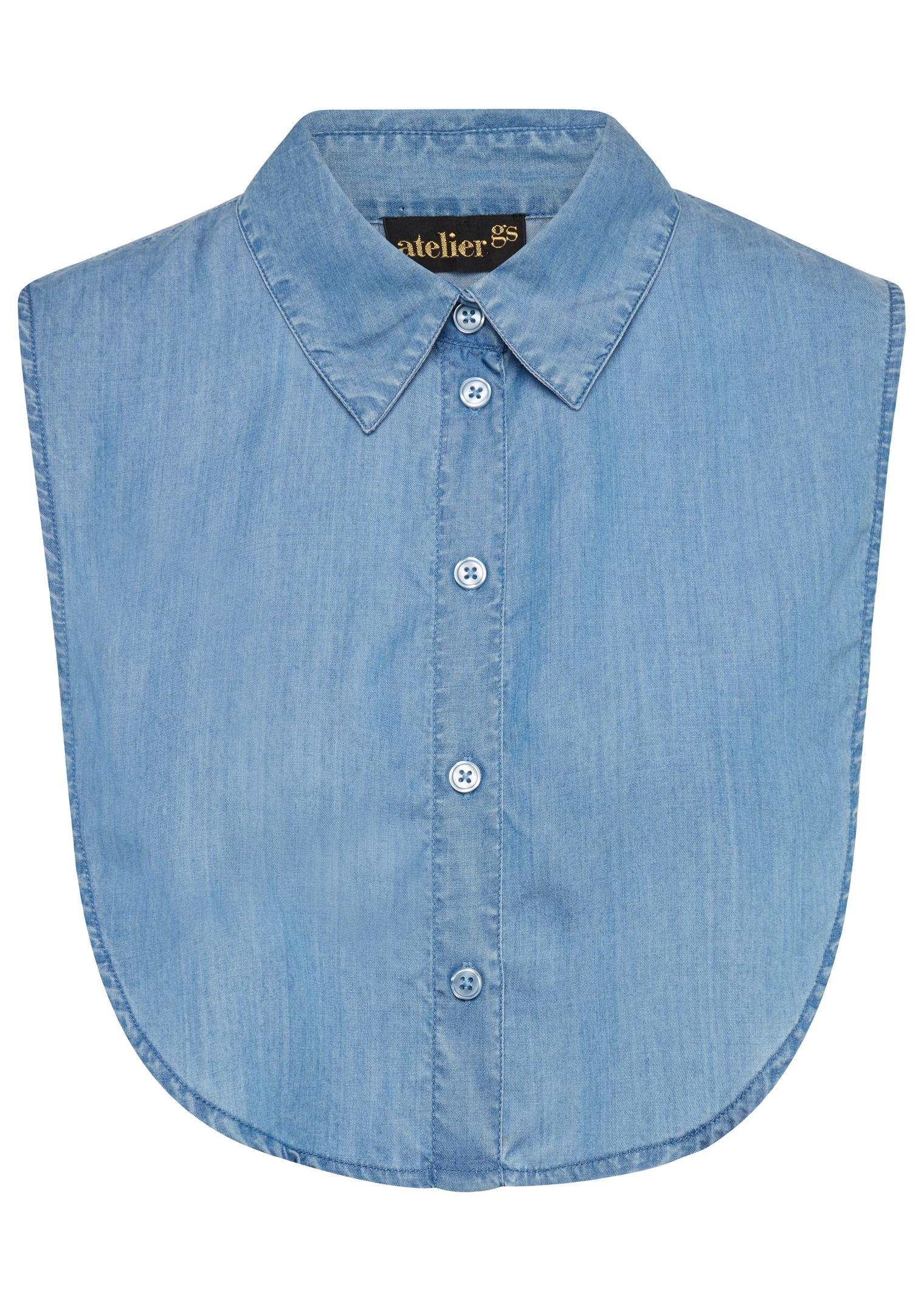 GOLDNER Kragen Trendiger Kragen in Denim-Optik, Unifarbenes Design mit klassischem Hemdkragen – Bild 2 von 4