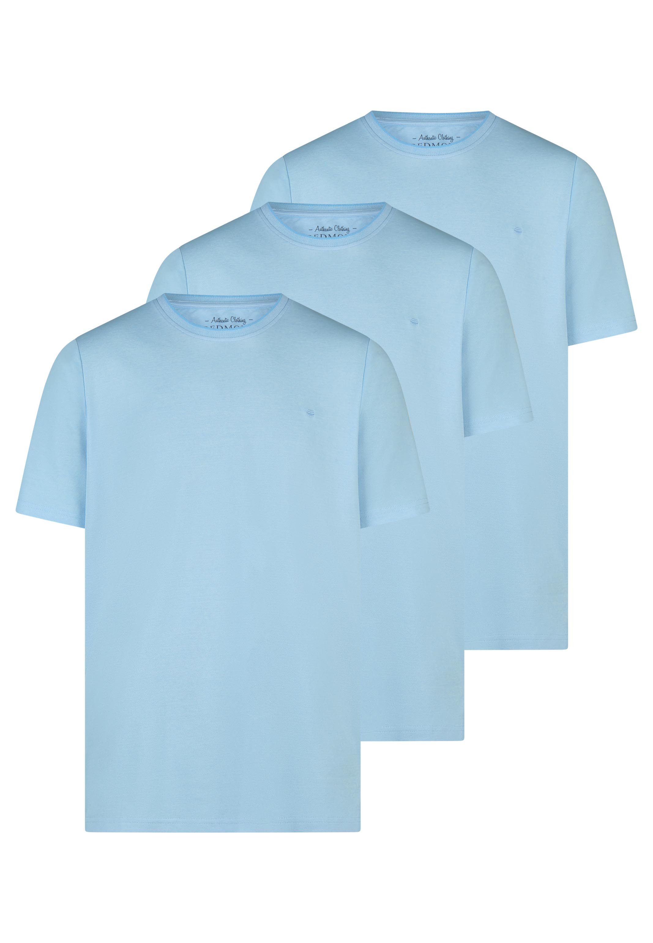 Redmond T-Shirt 3er Pack Basic (Spar-Set, 3-tlg) T-Shirt - Baumwolle - Atmungsaktiv - Klassisches Basic für jeden Tag