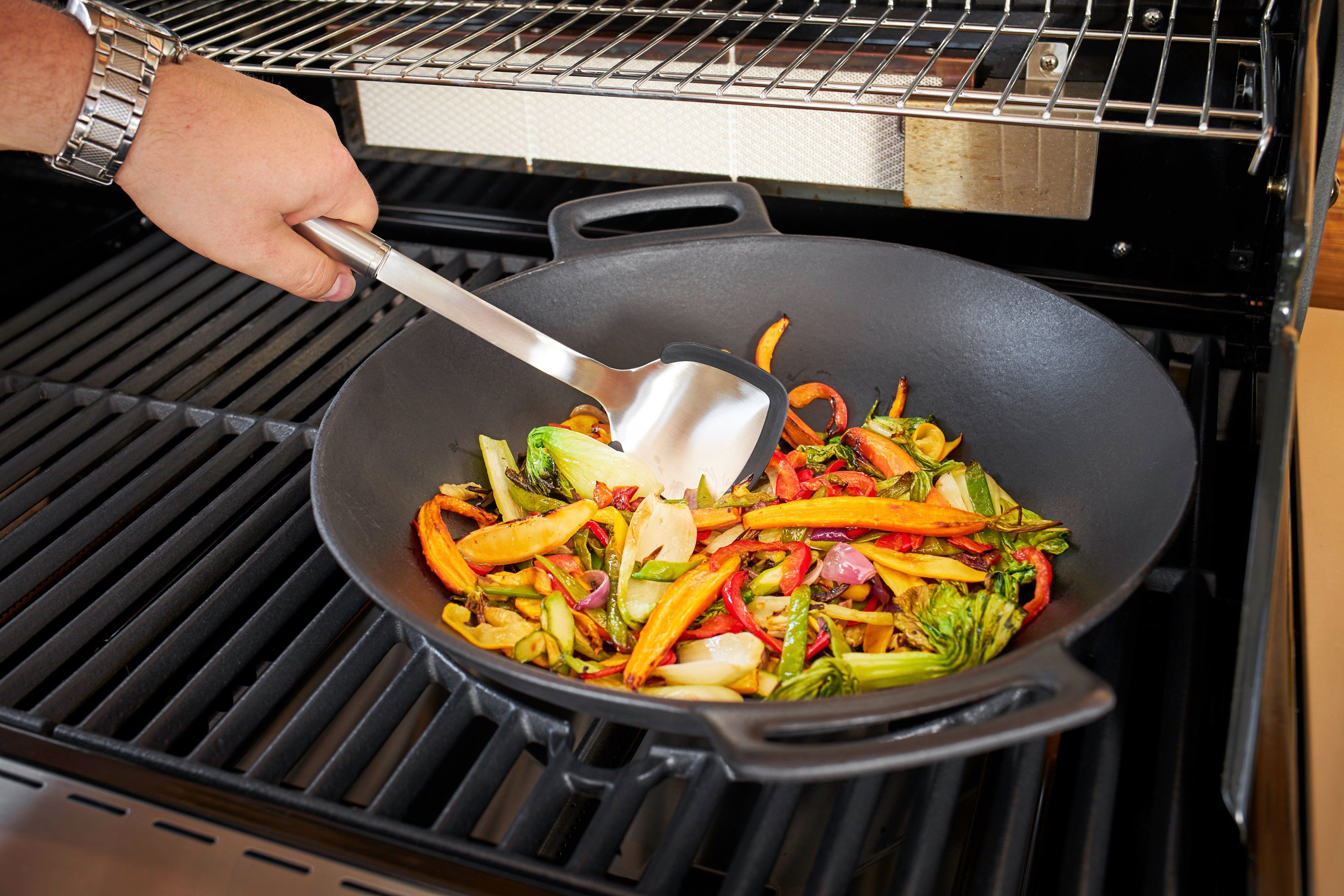 RÖSLE Wok VARIO, 25409, Gusseisen (1-tlg), für Herd und Grill
