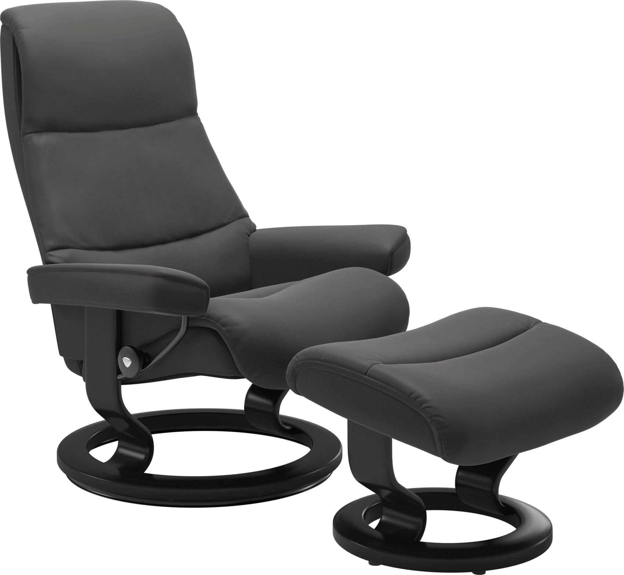 Stressless® Relaxsessel View (Set, Relaxsessel Base, mit L,Gestell Hocker), mit Größe Schwarz Classic