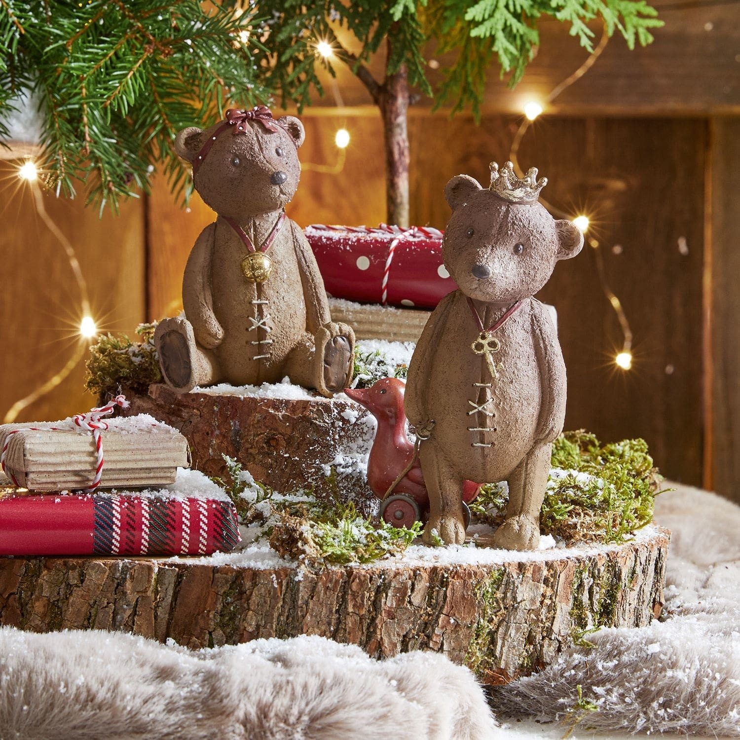 Mirabeau Weihnachtsfigur Deko-Bären 2er Set Bonnal antikbraun (2er Set, 2er günstig online kaufen