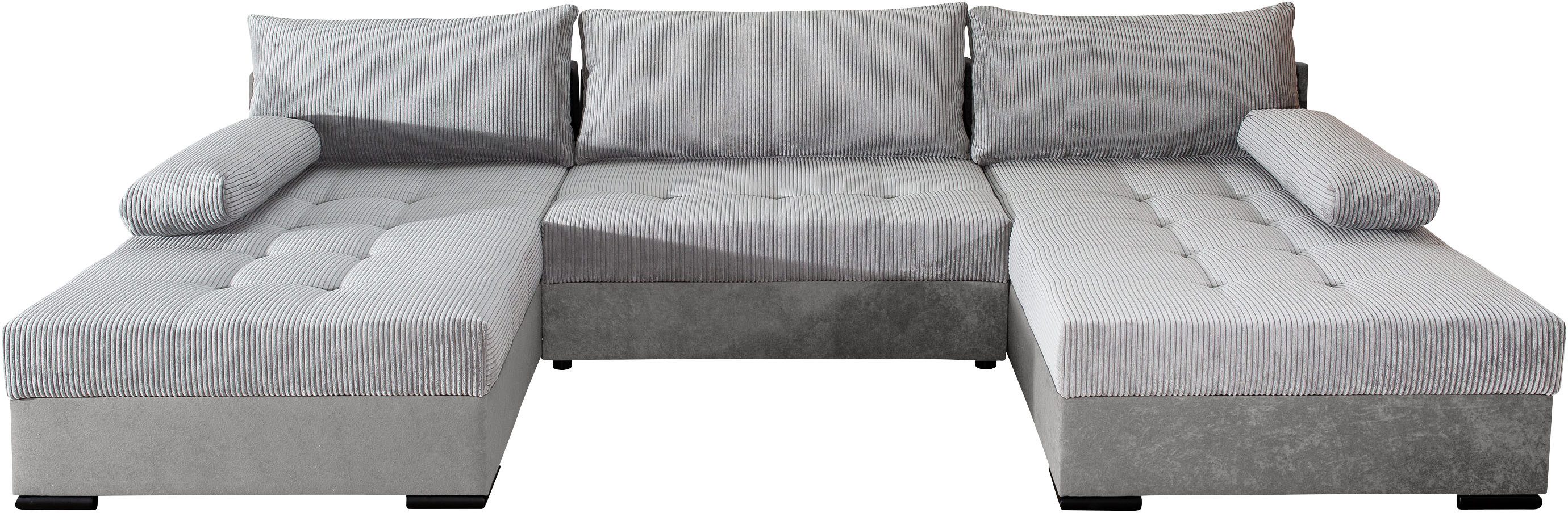 COLLECTION AB Wohnlandschaft "Josy U-Form, B: 307 cm" mit Bettfunktion & Be günstig online kaufen