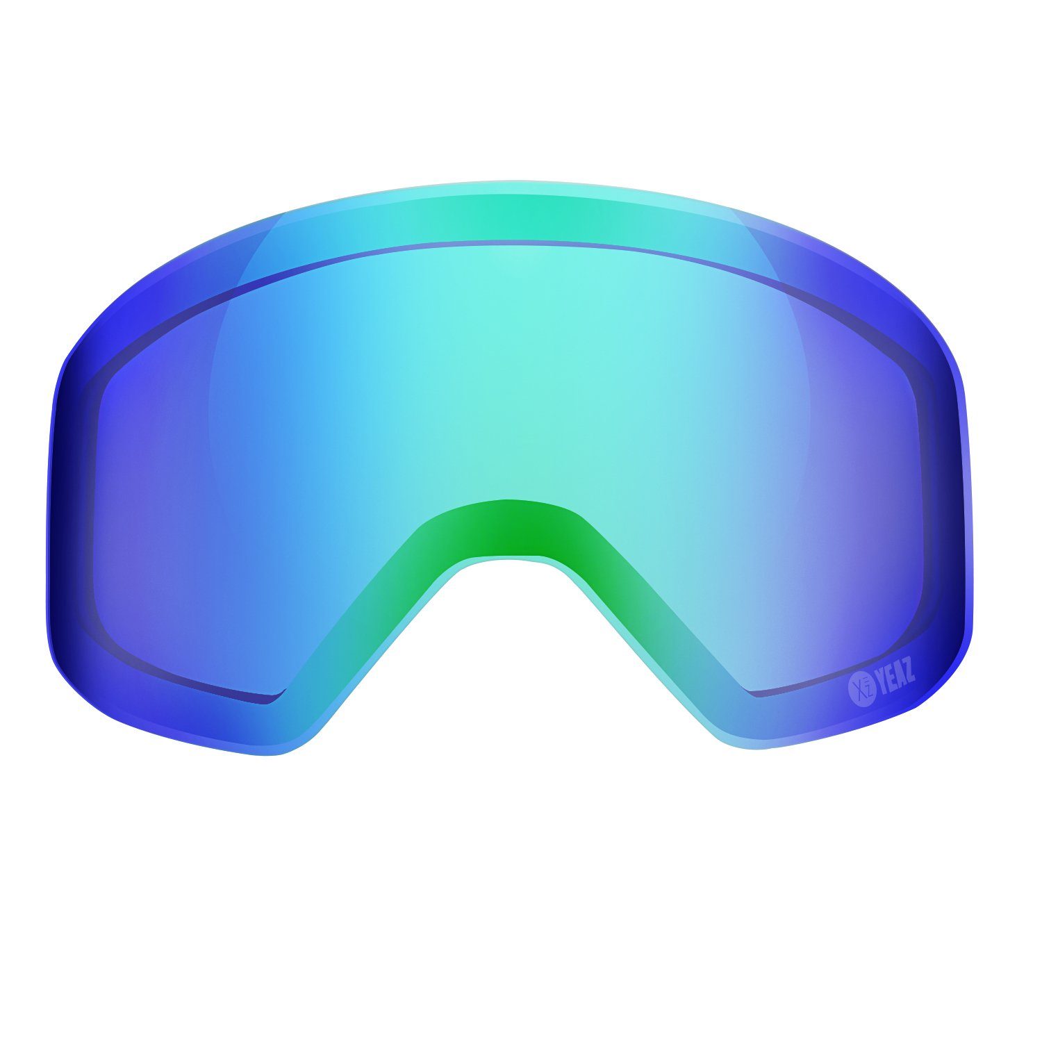 YEAZ Magnetisches APEX verspiegelt wechselglas, Wechselglas Skibrille grün magnetisches
