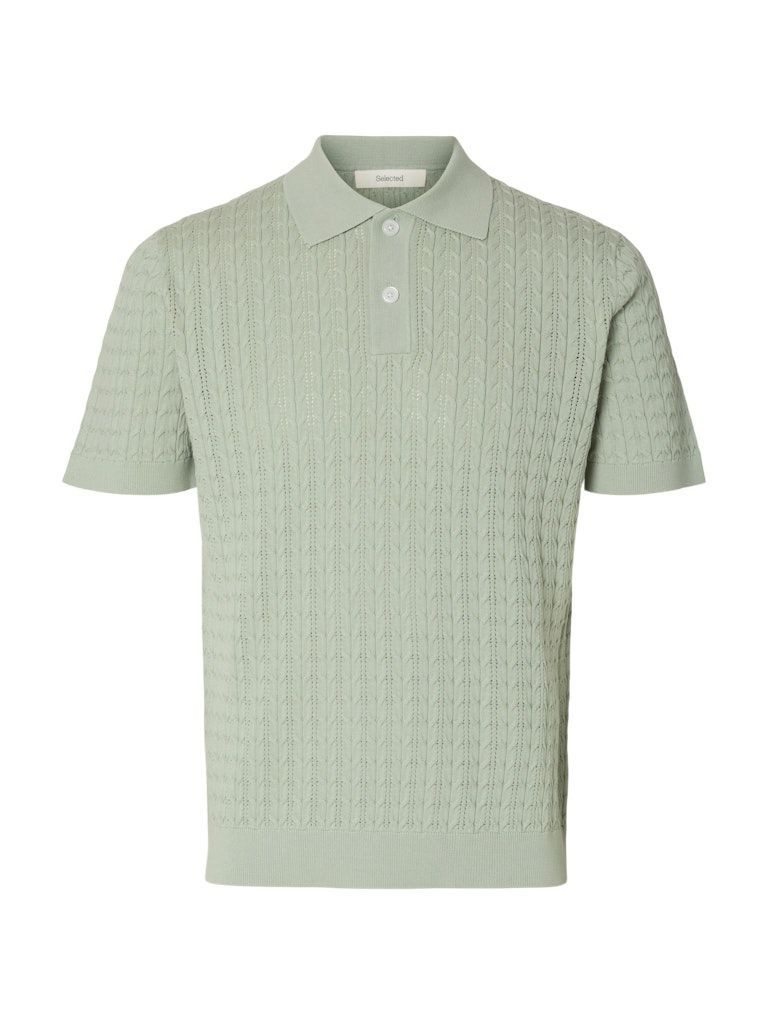Selected T-Shirt SLHMATTIS SS KNIT NEW CABLE POLO