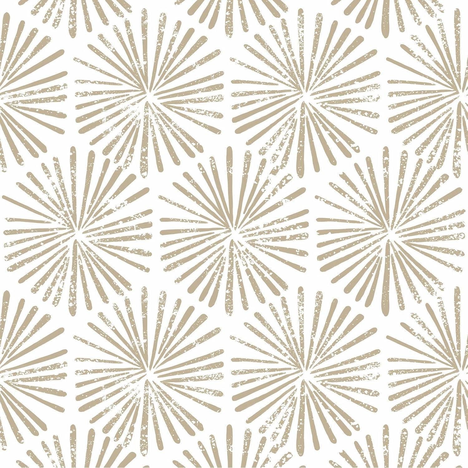 LuxusKollektion Möbelfolie Klebefolie selbstklebend geometrisch wasserdicht 0.4W x 3L m Beige