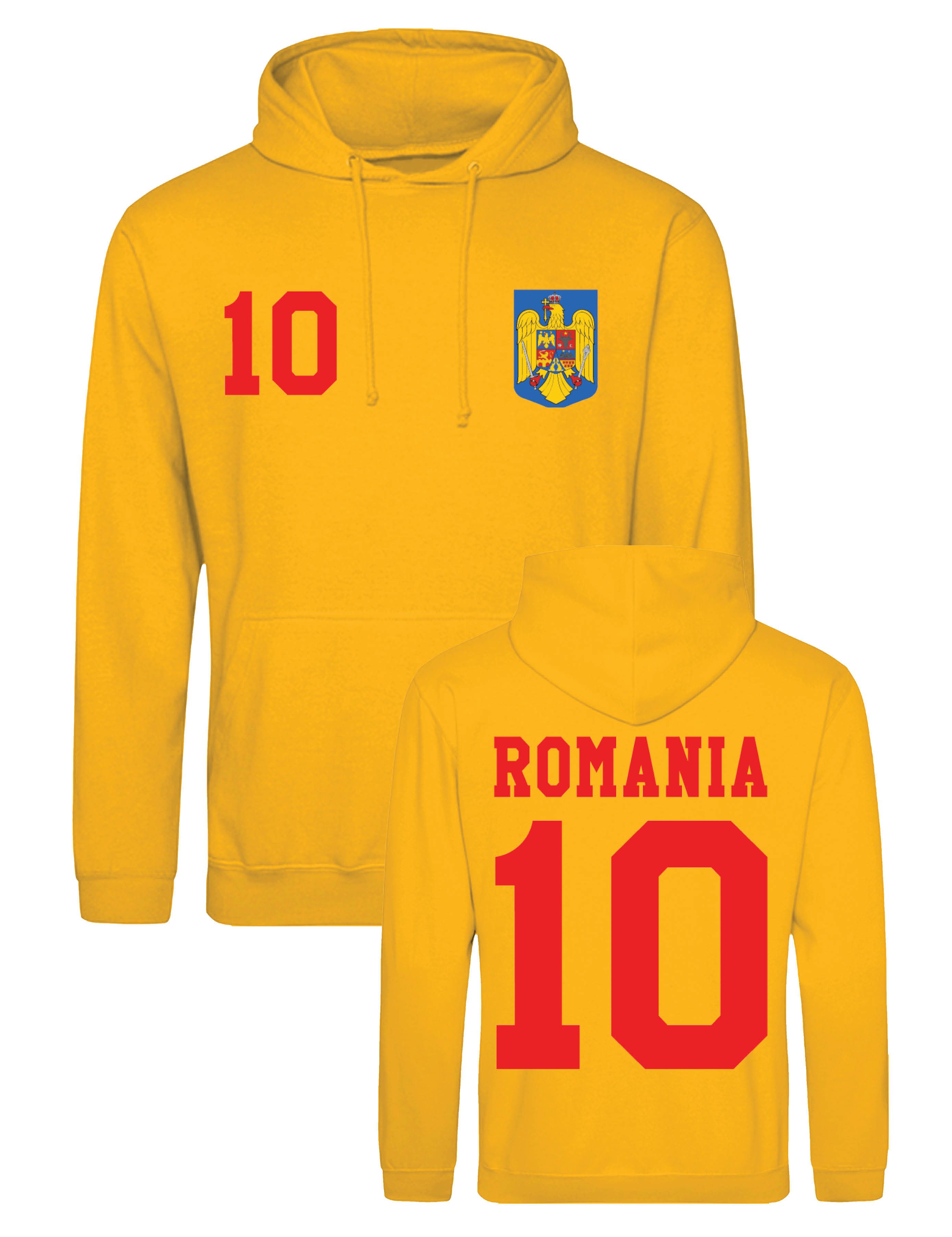 Youth Designz Hoodie Rumänien Herren Hoodie Pullover im Fußball Trikot Look mit modischem Fan Print