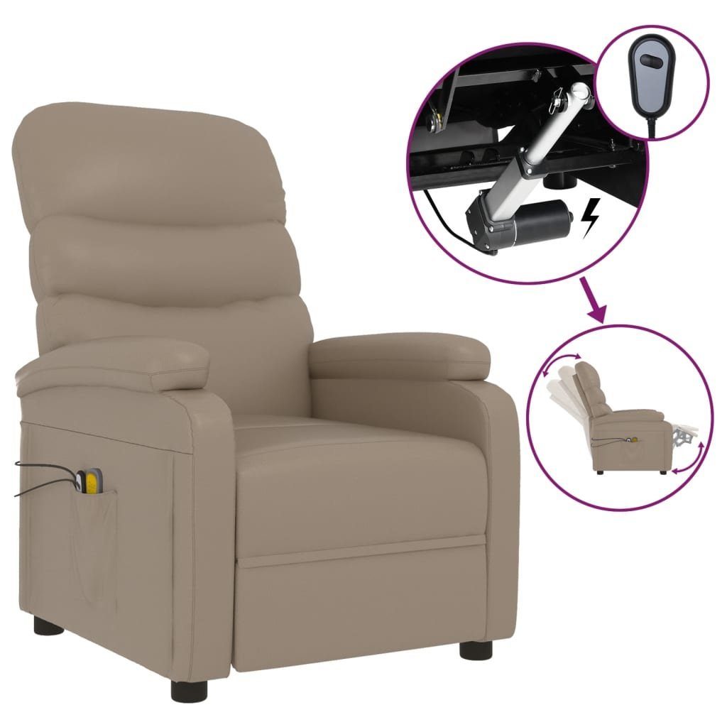 Kunstleder Massagesessel Elektrisch (1-St) Cappuccino-Braun Massagesessel vidaXL