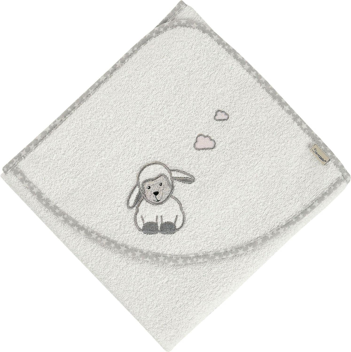 STERNTALER® Badetuch Stanley Frottee (1-St), mit Schaf und Wolken mehr