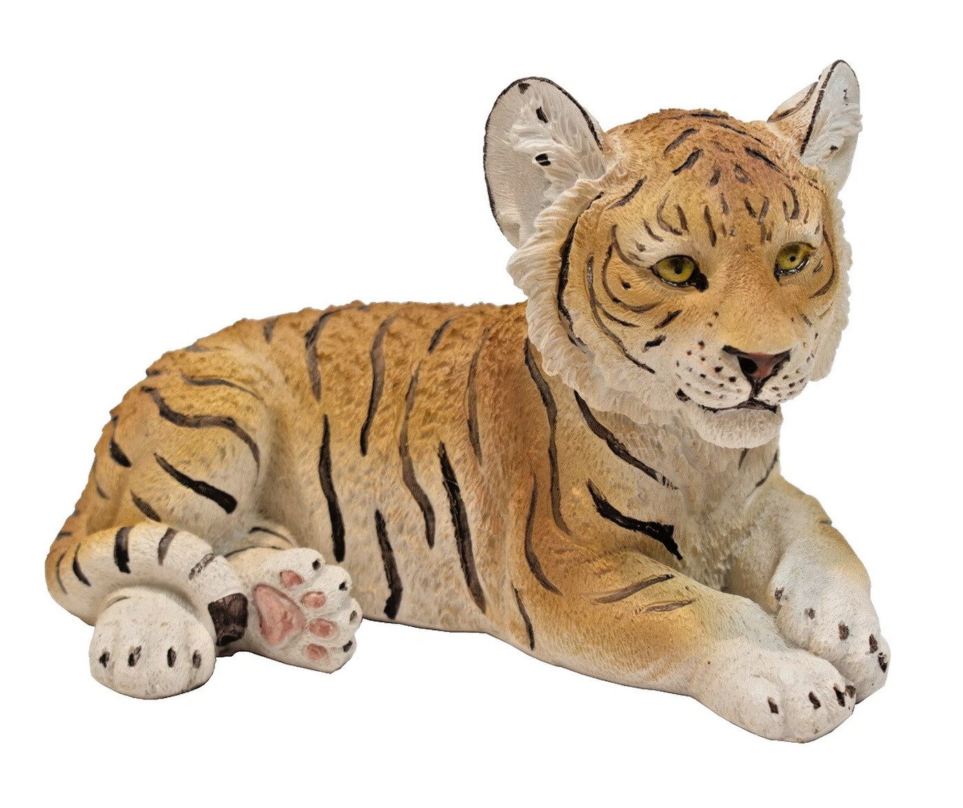 dekotrend.gallery Tierfigur Tiger Baby Kind Katze Skulptur Tigerfigur Deko Afrika Tier Figur Löwe, Leopard Dekofigur Dekoobjekt Dekoskulptur aus Polyresin (Kunststein)