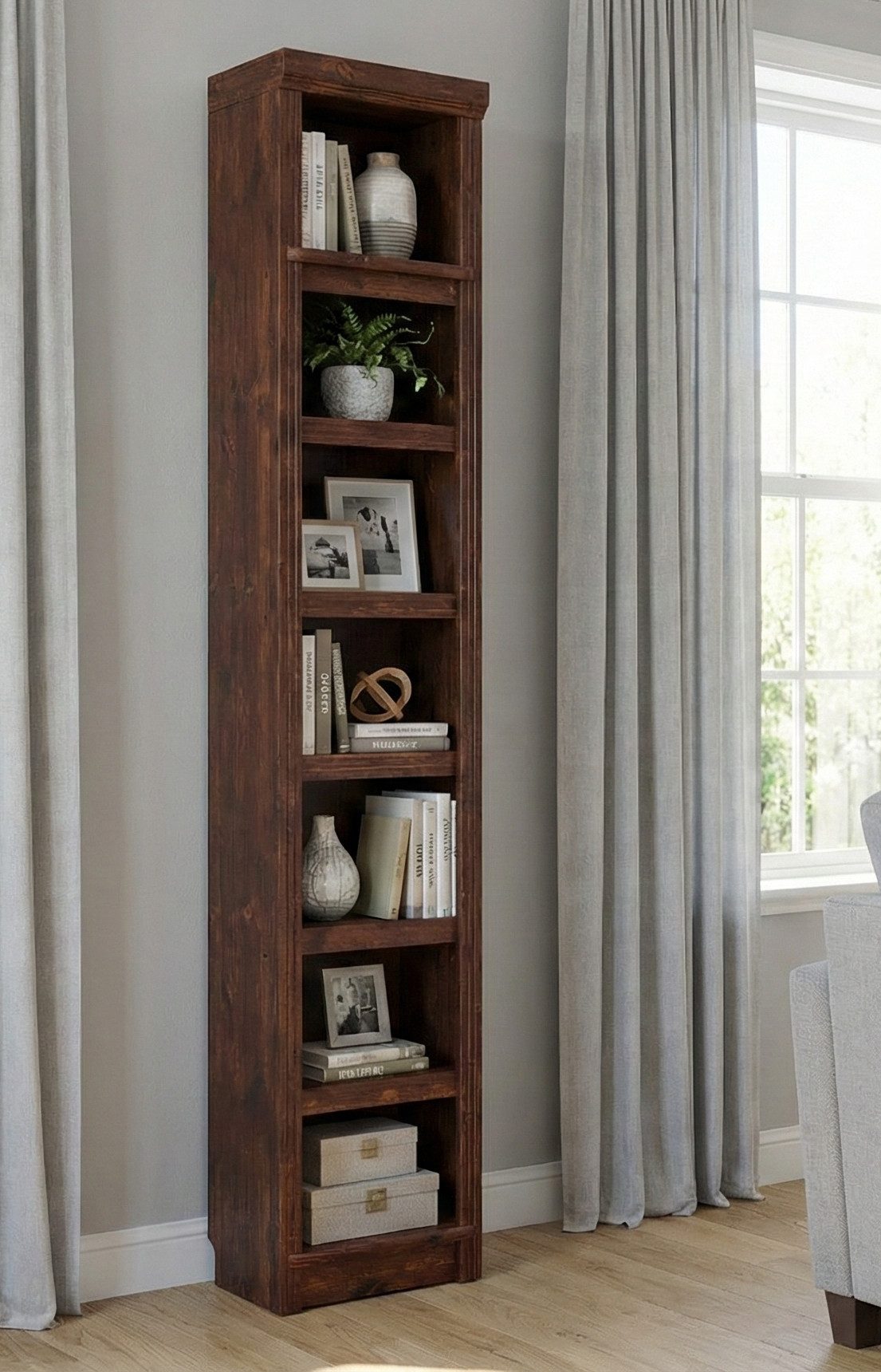 OTTO home Bücherregal Soeren Regal B/T/H: 40/29/220 cm, Kiefer FSC®-zertifiziert, 7 Fächer und 6 Einlegeböden