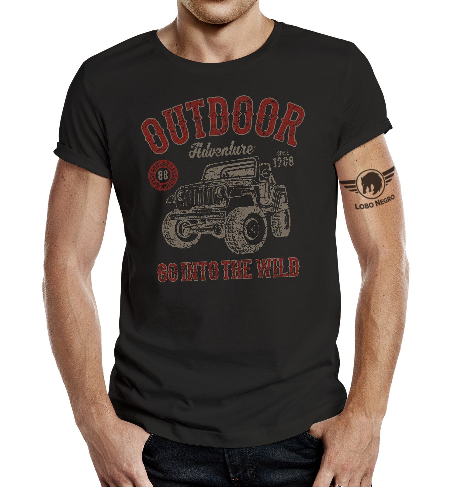 LOBO NEGRO® T-Shirt für offroad 4x4 Fans: into the Wild