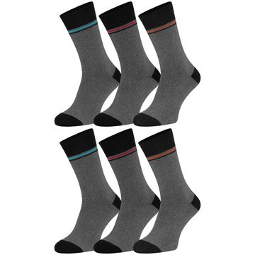OCERA Funktionssocken THERMO Socken, 6 Paar Wintersocken mit Farbstreifen o. modernen Design